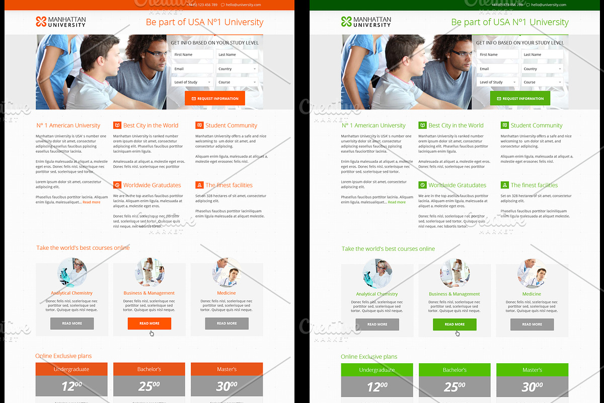 Manhattan University Landing Page, a Bootstrap Template by MustacheThemes (Photo 3 of 3)