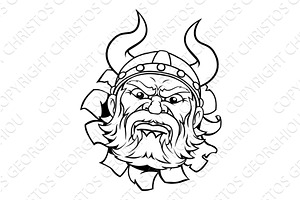 Viking Warrior Barbarian Mascot, an Illustration by Christos Georghiou