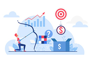 Business cloud solutions targeting, a Finance Illustration by Lemberg Vector