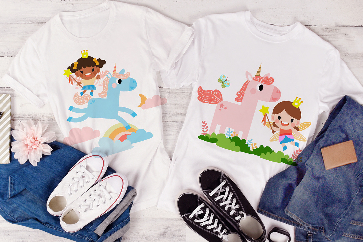 Fairy and Unicorn PNG SVG clipart, a Seasonal Illustration by Noey smiley (Photo 4 of 7)