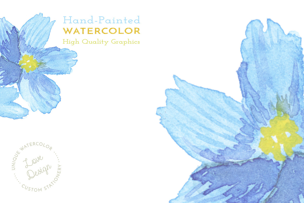Blue Flower Watercolor Wedding Suite, an Invitation Template by Love Design (Photo 13 of 13)