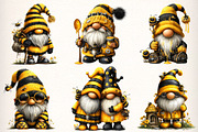Honey Bee Gnome Watercolor Clipart, an Illustration by Dream Creation (Thumbnail 3 of 7)