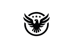 Eagle Emblem Icon with Stars, a Branding & Logo Template by Vectorium Studio