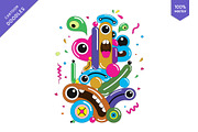 Bright cartoon doodle, a Decorative Illustration by KENO Mascots (Thumbnail 3 of 3)