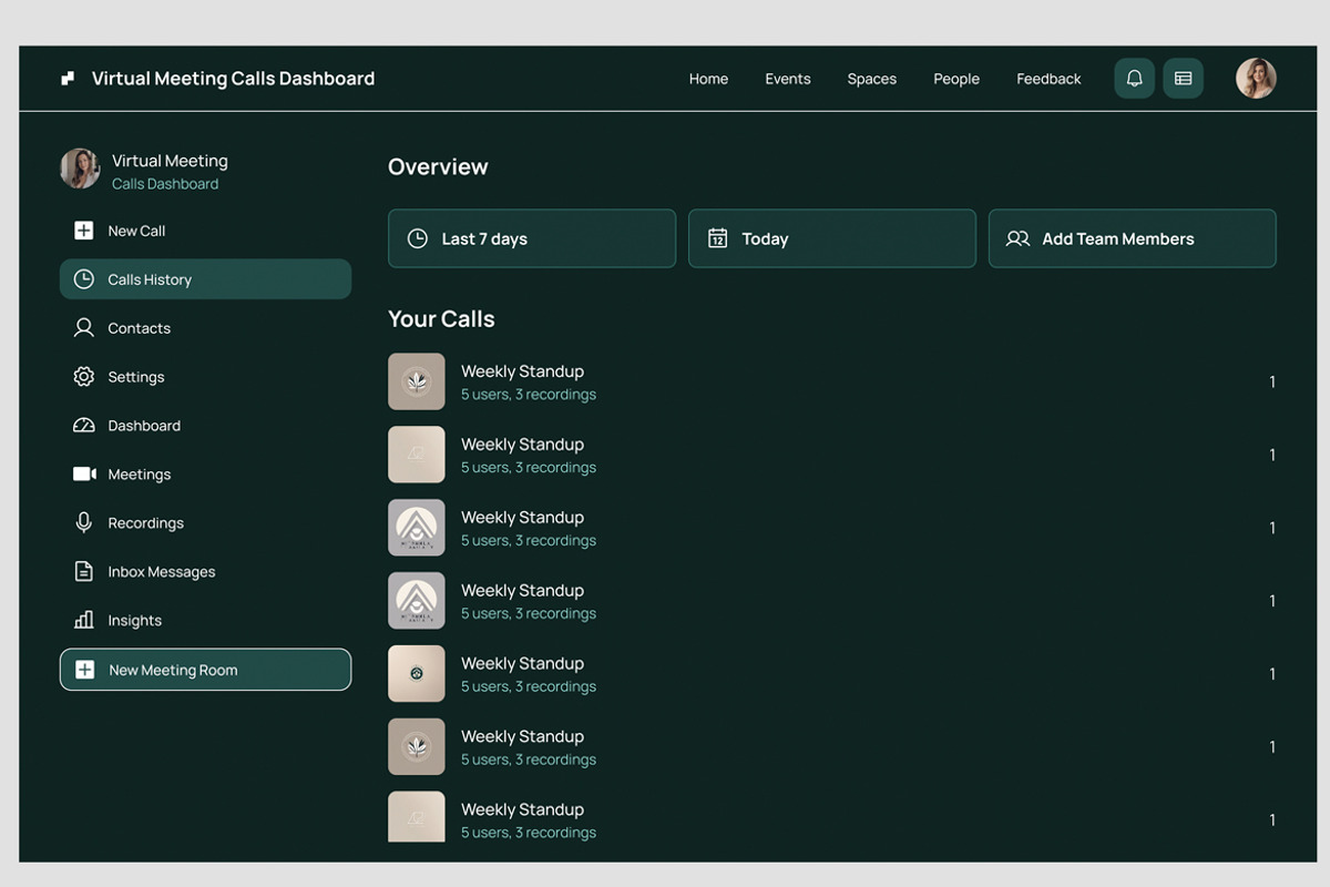 Black Virtual Meeting Calls App, an App Template by nagaredesignstudio (Photo 3 of 5)