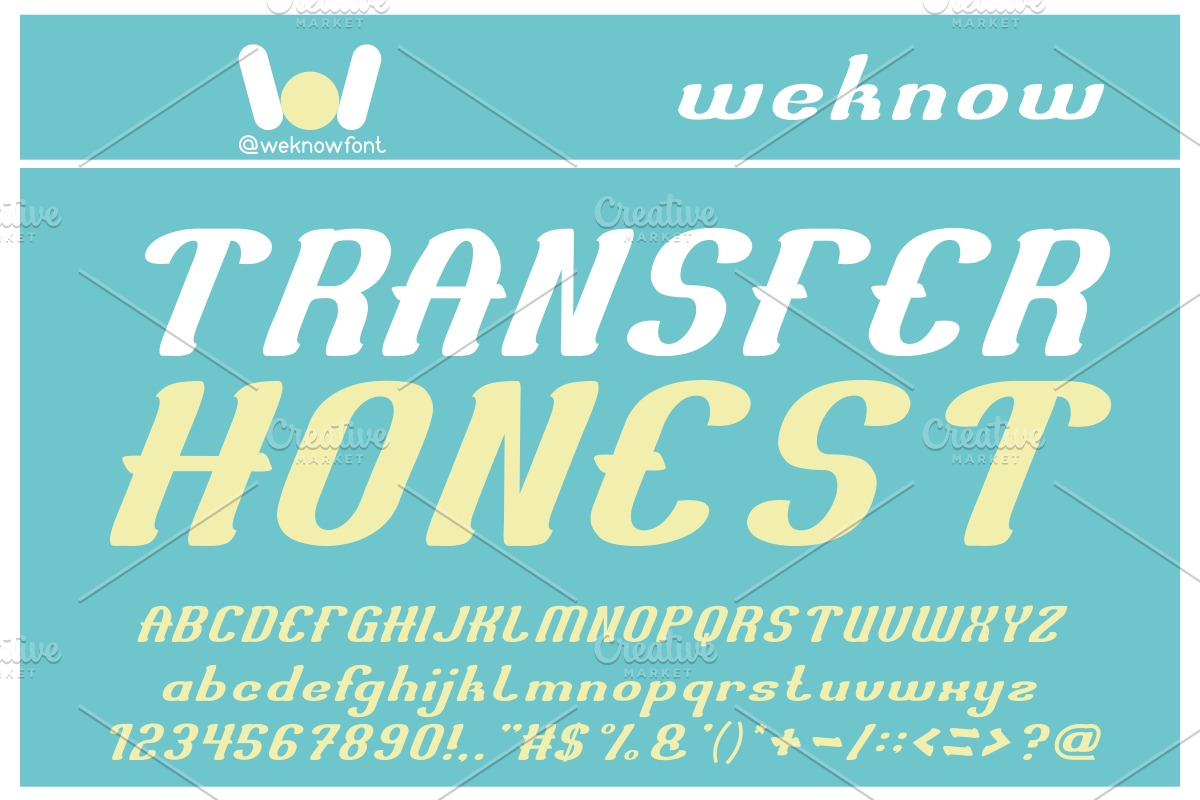 Transfer Honest font, a Font by weknow (Photo 1 of 5)