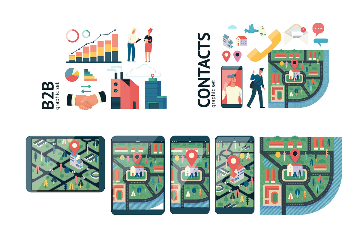 Company website vector Illustrations, a Work Illustration by Grivina's shop (Photo 12 of 26)