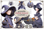 Cute Purple Witch Dolls Clipart, an Object Graphic by Area (Thumbnail 2 of 10)