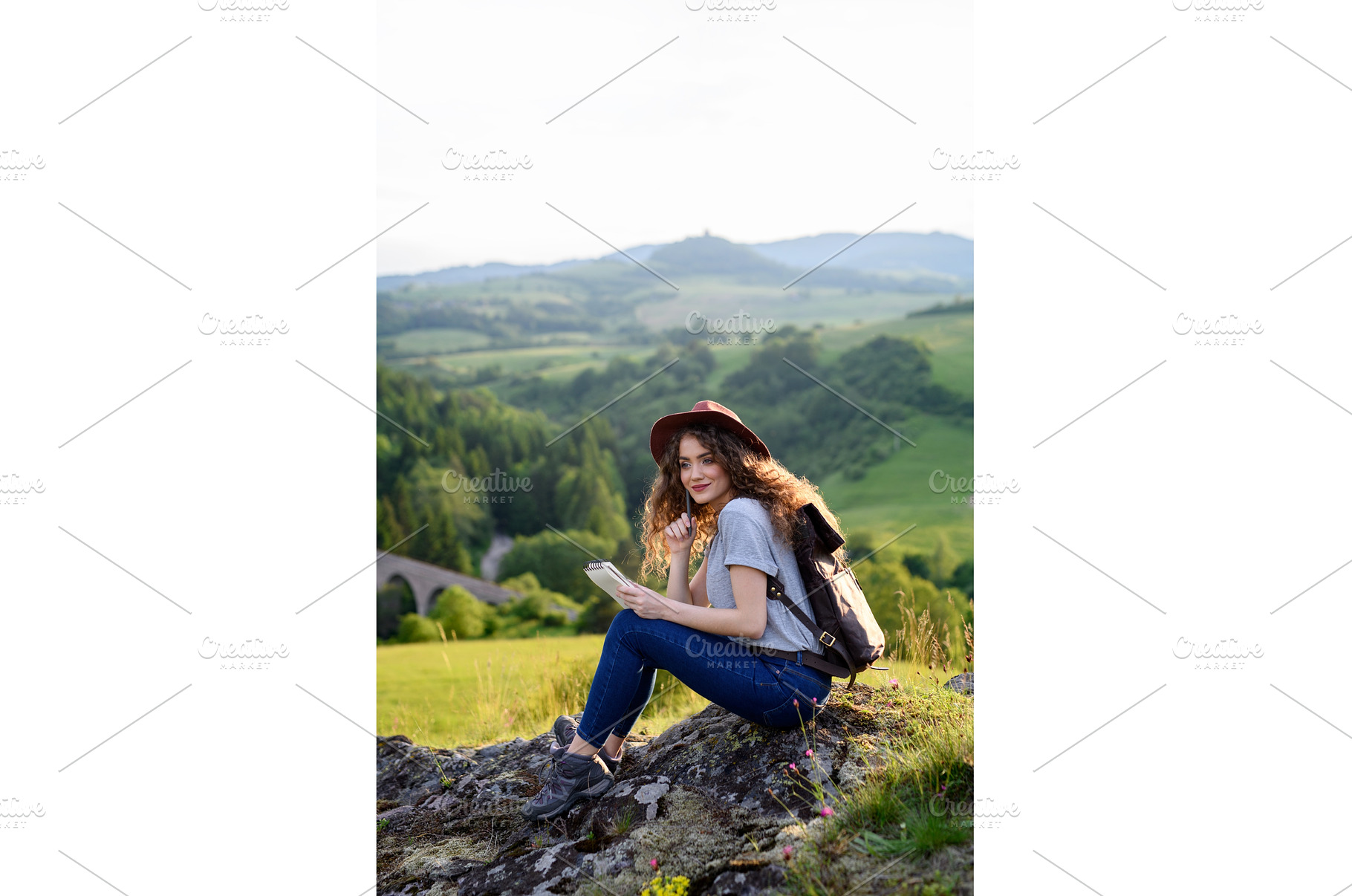 Young tourist woman traveller with, a Person Photo by HalfPoint