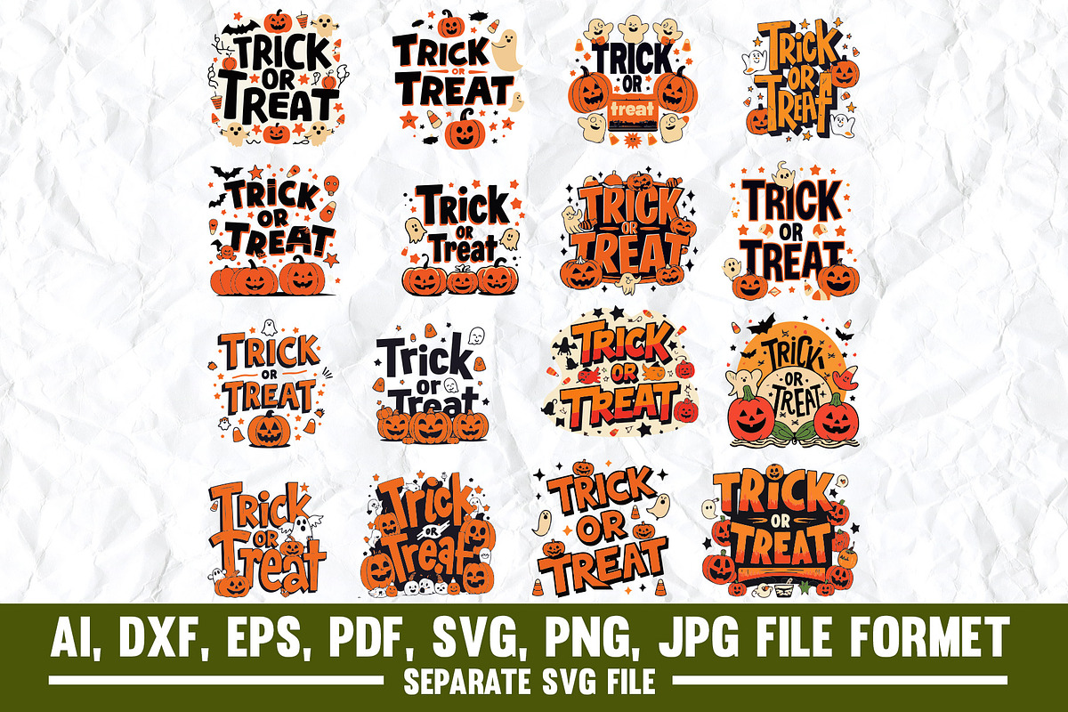 Trick or Treat Halloween SVG, a Graphic by VectorArtPrintableDesign