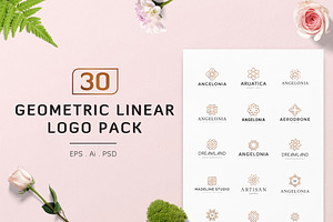 30 Geometric Linear Logo Pack