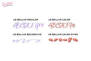 BALLUM. OTF 3D Script Color Font.