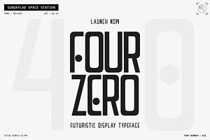 Four Zero Futuristic Typeface