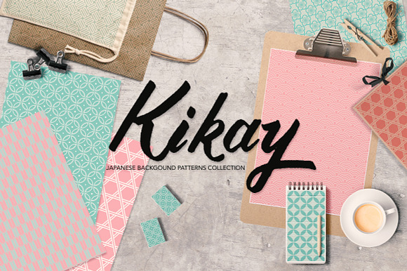 Green Mint & Coral Background Papers preview 3