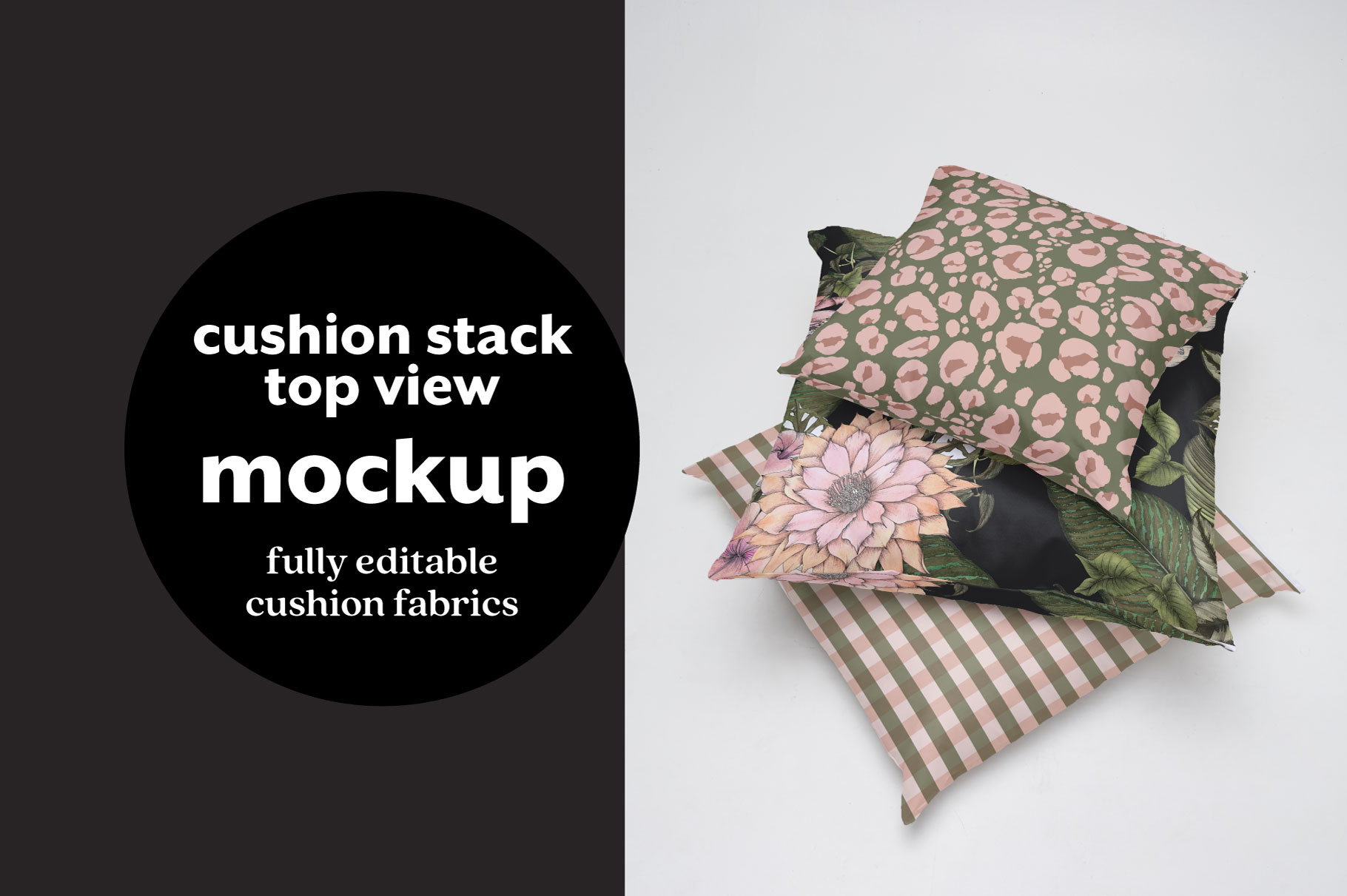 3 Cushion Stack Mockup, a Mockup by Palette & Pattern