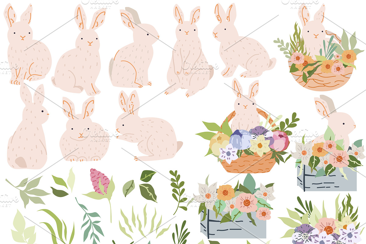 Bunnies + BONUS 85 elements, a Pattern Graphic by Lineli (Photo 2 of 7)