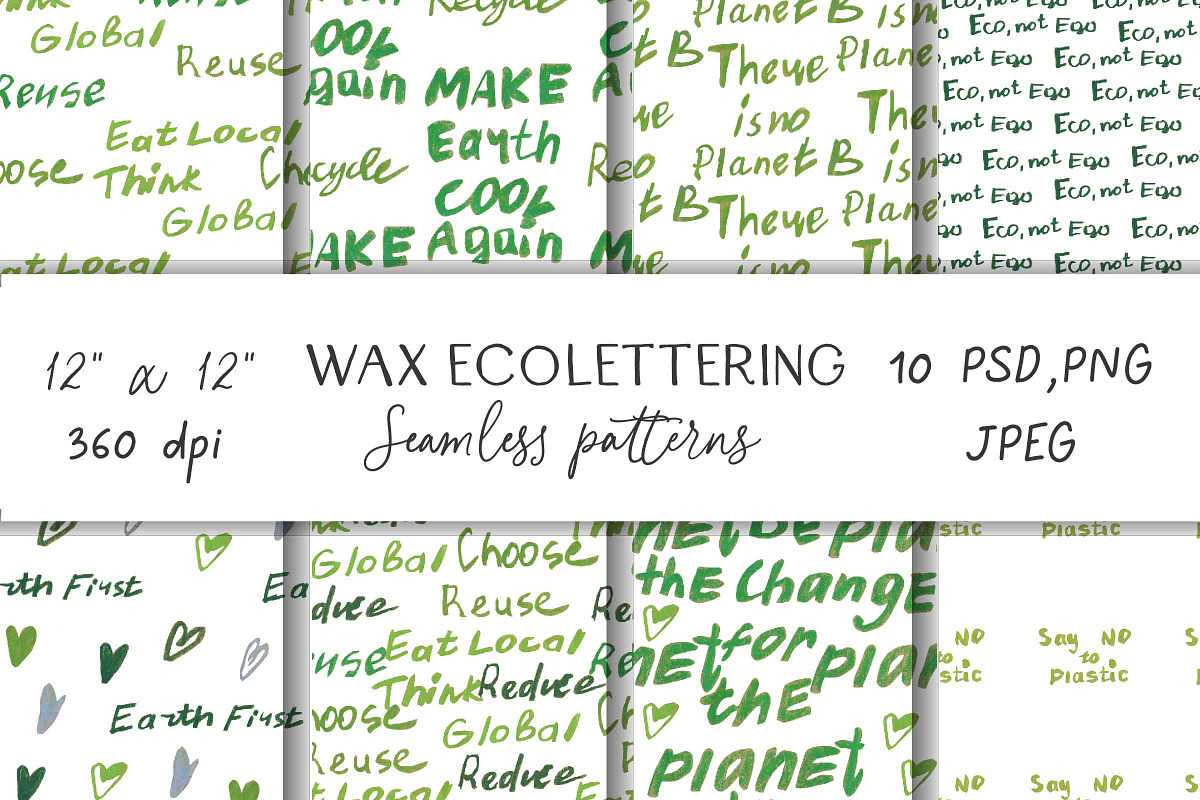 Kids Crayon Eco Lettering Seamless, a Pattern Graphic by Lucyinyourheart (Photo 1 of 10)