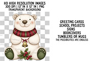 Cute Christmas Polar Bear Clipart, an Illustration by Craft Nest (Thumbnail 2 of 6)