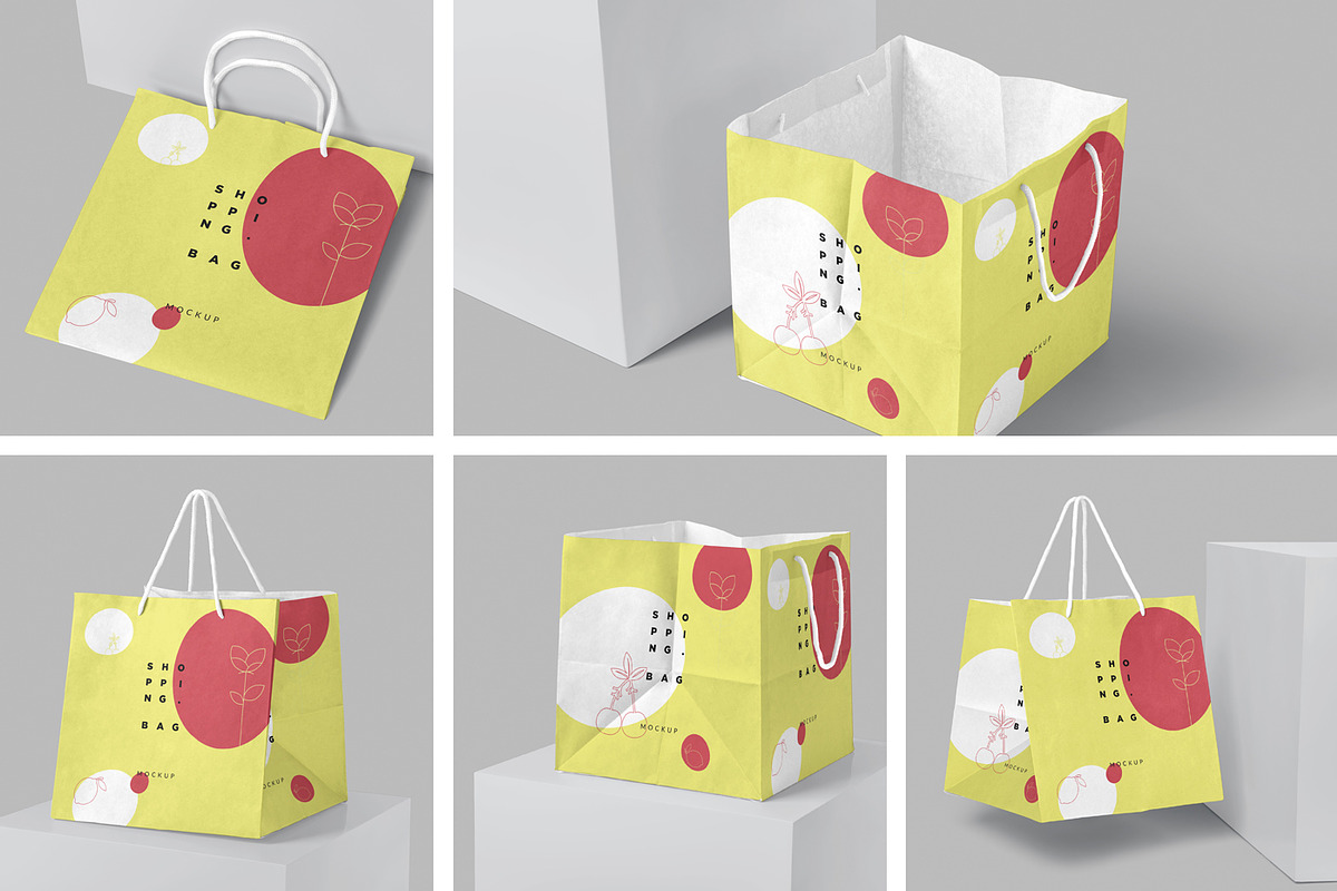 Kraft Paper Shopping Bag Mockups, a Packaging Mockup by DesignNeutrons (Photo 2 of 7)