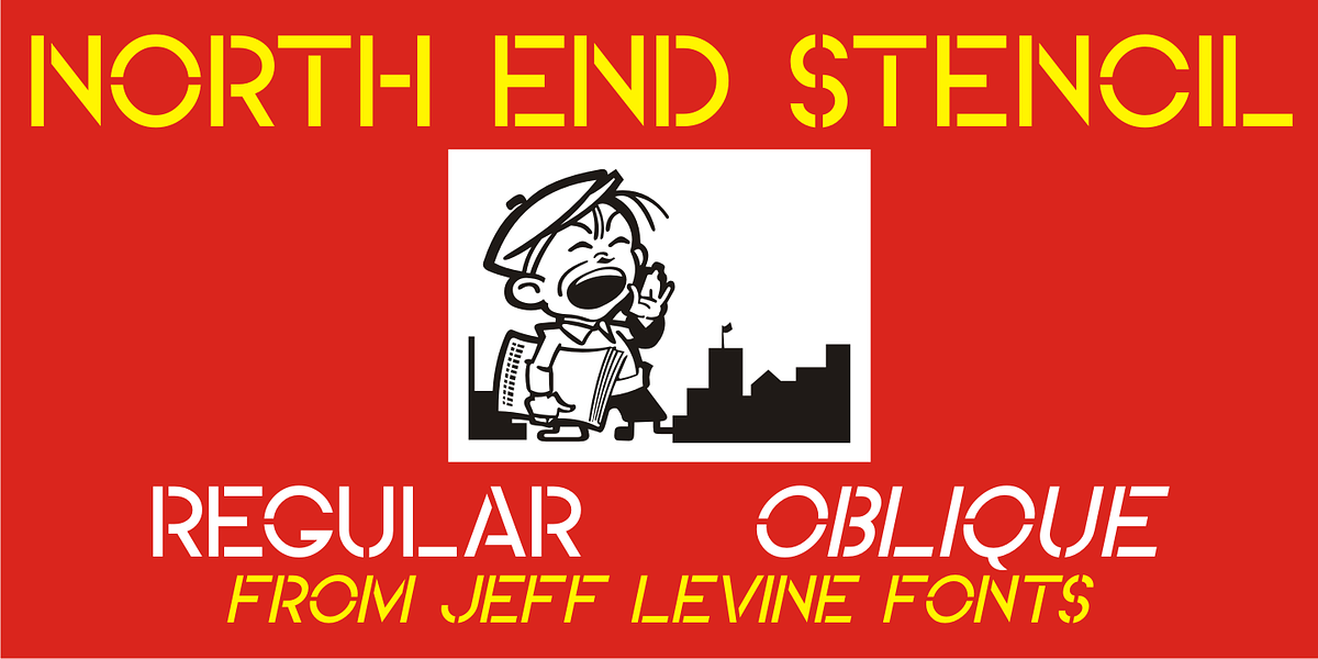 North End Stencil JNL, a Sans Serif Font by Jeff Levine Fonts