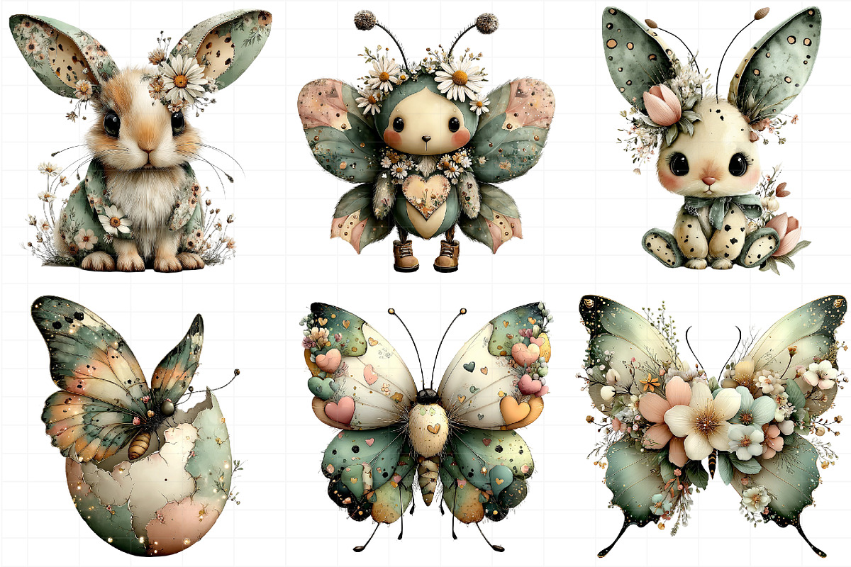Whimsical Easter Butterfly Clipart, an Illustration by Daily.Designs (Photo 4 of 8)
