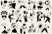 Bloomfolk: 35 Floral Character Pack, a Person Illustration by Veyla (Thumbnail 7 of 13)