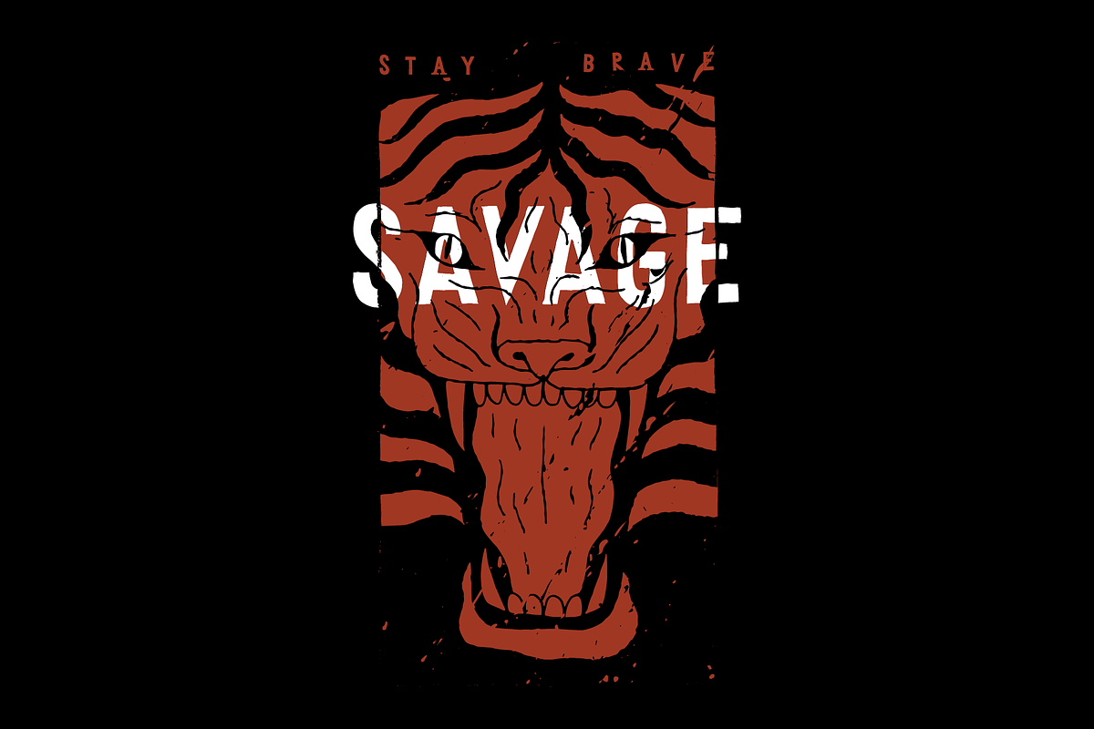 Savage Tiger, an Animal Illustration by hand draw