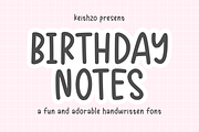 Birthday Notes - Playful Font, a Handwritten Font by Keithzo (Thumbnail 1 of 5)
