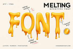 Melting Font, a Sans Serif Font by Handmadefont