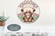 Spring Highland Cow SVG Laser Cut, a Graphic by Cloud9DesignSVG (Thumbnail 3 of 4)