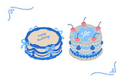 Vintage holiday cakes set, a Food Illustration by Good Studio (Thumbnail 5 of 9)