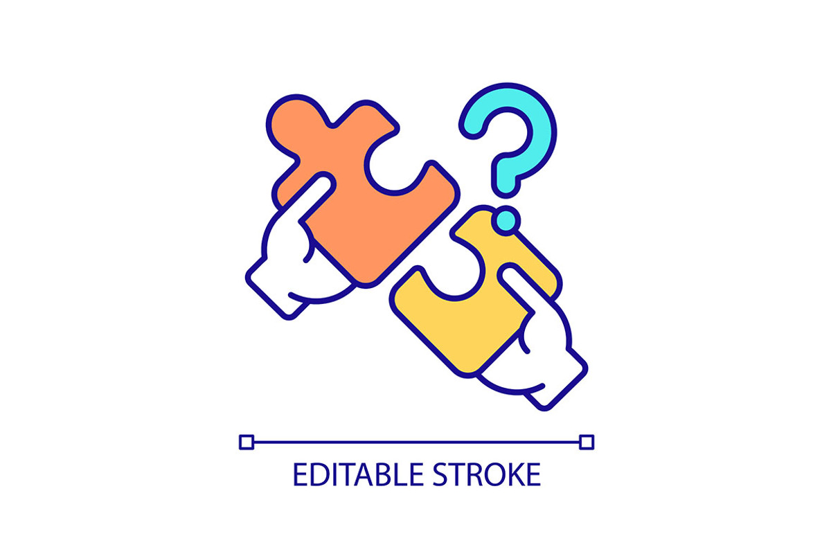 Unmatched puzzle pieces RGB color, an Outline Icon by IMG Visuals