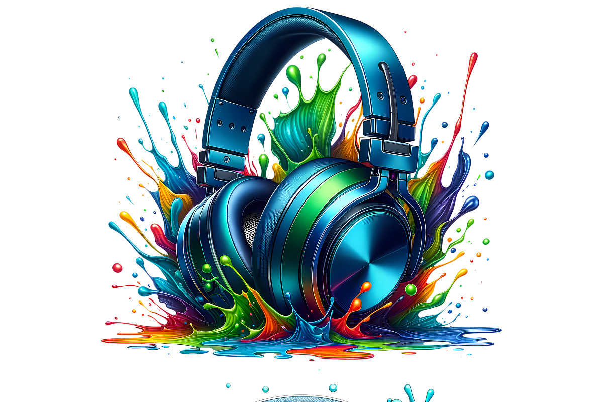Color Splash Headphones PNG Set, a Technology Illustration by DoubleTwists (Photo 5 of 5)