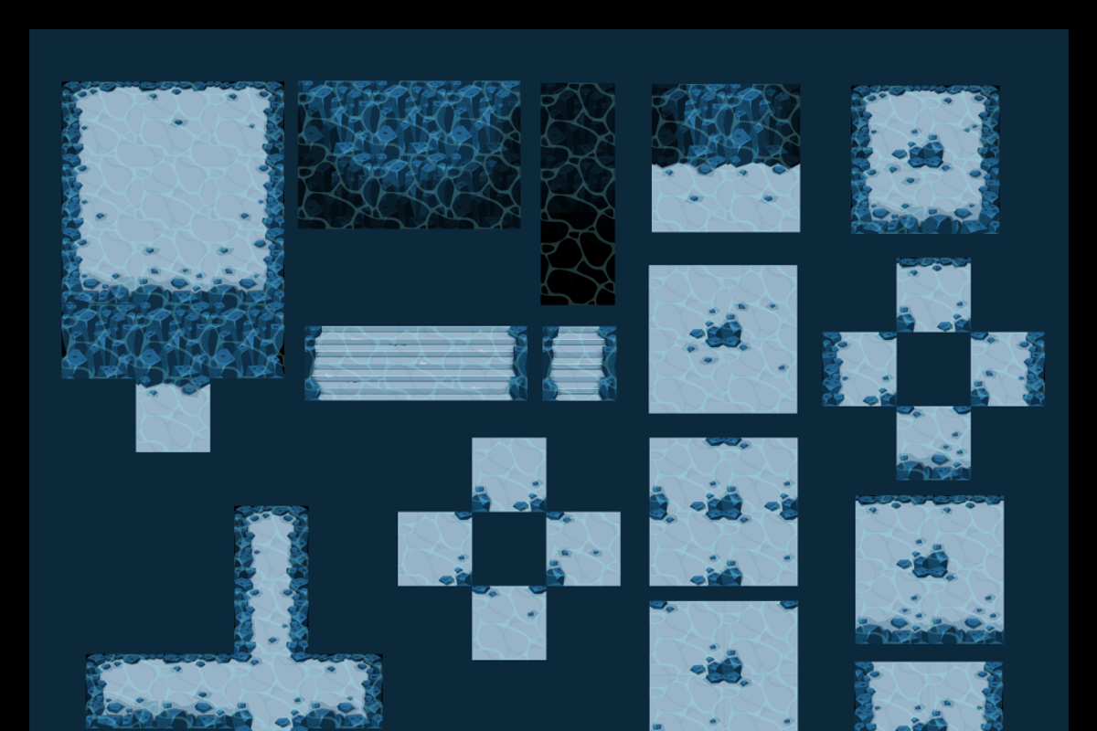 Underwater Top-Down Tileset, a Background Graphic by pzUH (Photo 3 of 4)