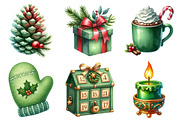 Green Christmas Sublimation Clipart, an Illustration by Daily.Designs (Thumbnail 2 of 5)