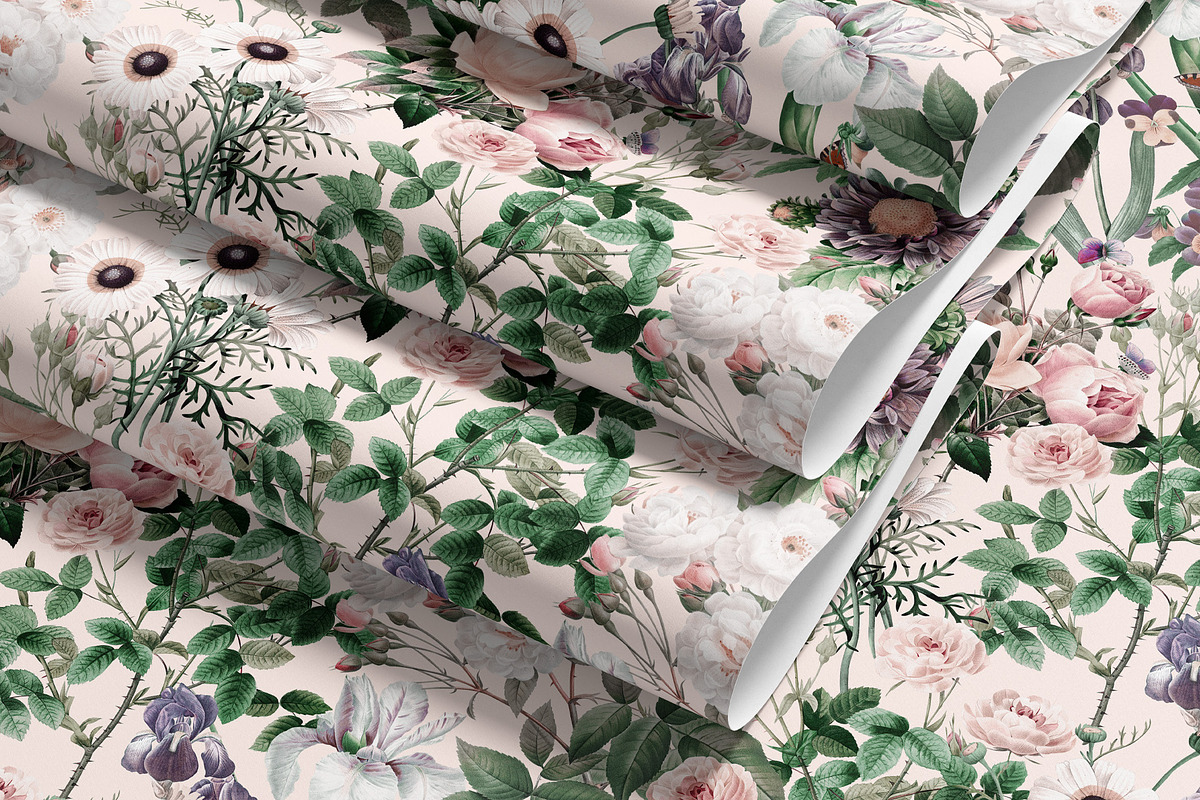 Blush Pink Garden Wallpaper, a Wallpaper Graphic by Webvilla Studio (Photo 5 of 6)