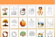 50 Thanksgiving Coloring Pages, an Object Illustration by Daffodil Dream Studio (Thumbnail 6 of 13)
