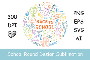 Back to School Round Design, a Decorative Illustration by Irina Avdeeva