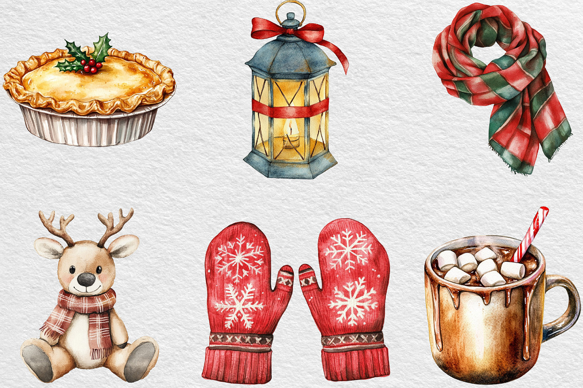 Cozy Christmas Time Clipart, an Illustration by Black Bird Studio (Photo 2 of 6)