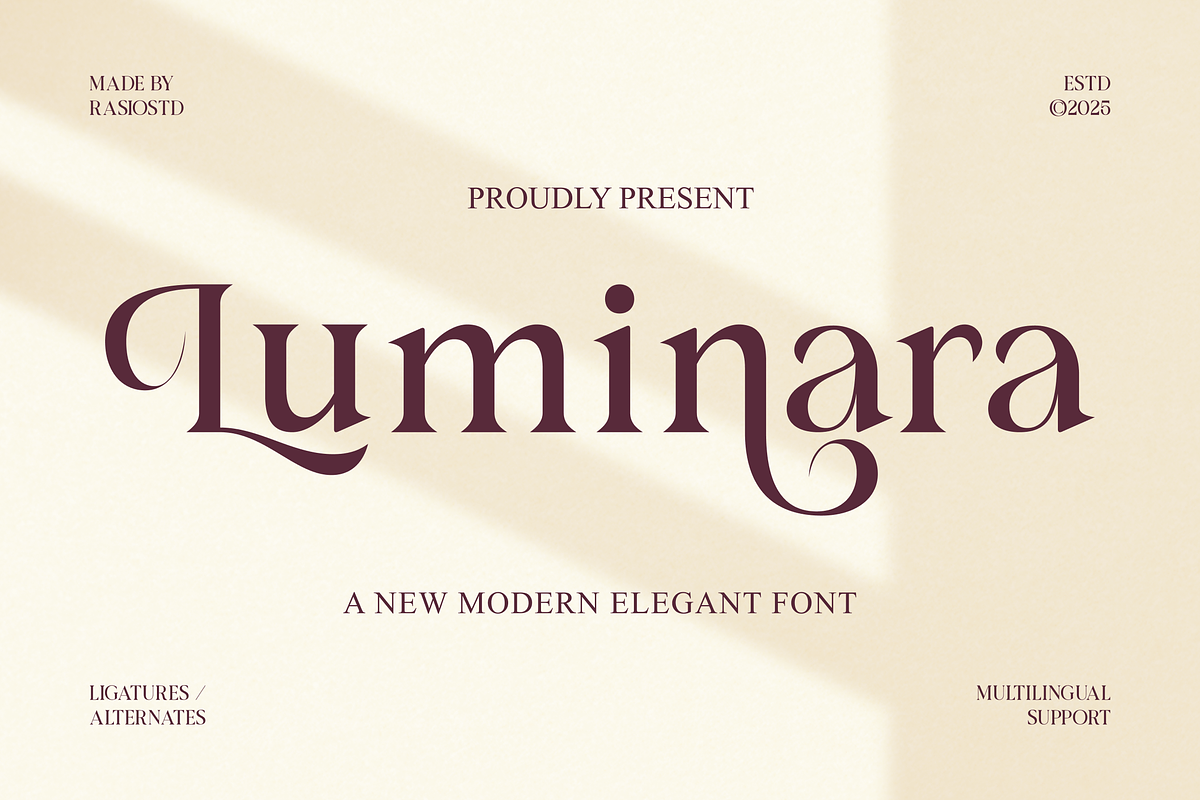 Luminara Modern Elegant Font, a Serif Font by Rasio Studio (Photo 1 of 8)