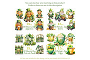 St.Patricks Day Gnome PNG Set, a Seasonal Illustration by GlamArtZhanna (Thumbnail 2 of 6)
