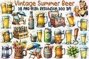 Vintage Summer Beer Clipart, an Illustration by Sublimation Artist (Thumbnail 1 of 6)