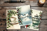 Floral Winter Junk Journal Pages., a Seasonal Illustration by GalaDesign03 (Thumbnail 7 of 8)