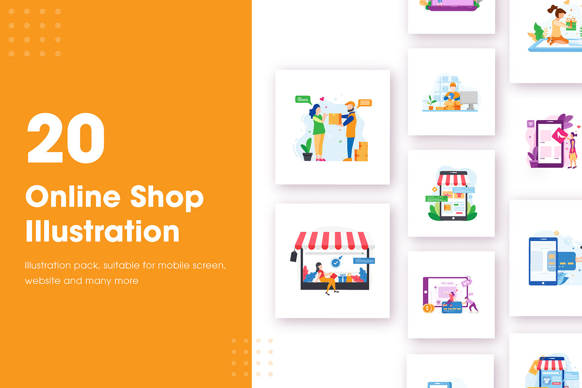 Online shop illustration pack, an Illustration by Creastale (Photo 1 of 6)