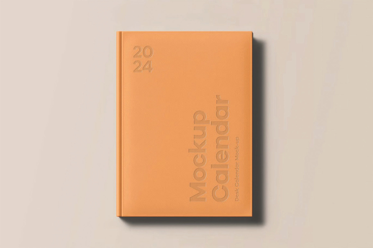 Calendar Book Cover Mockup, an Advertising Mockup by DesignRushMarket (Photo 2 of 13)