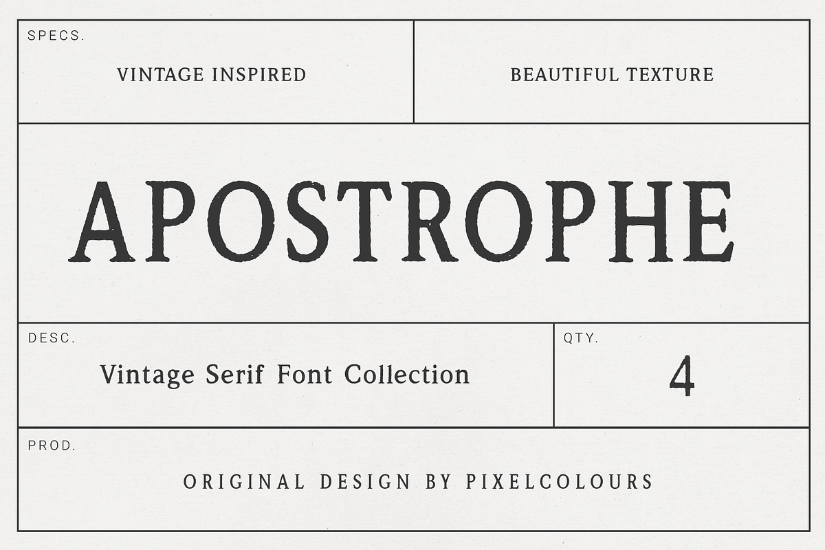 Vintage Serif Font Apostrophe, a Serif Font by pixelcolours (Photo 14 of 15)