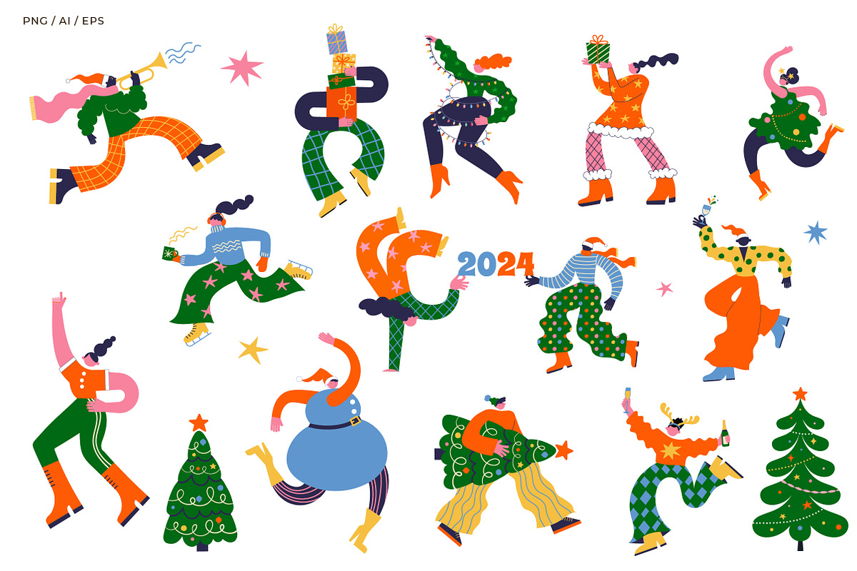 Groovy Bizarre Xmas Characters, a Seasonal Illustration by Marish (Photo 6 of 8)