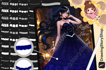 50 Procreate Ruffle Lace Brushes