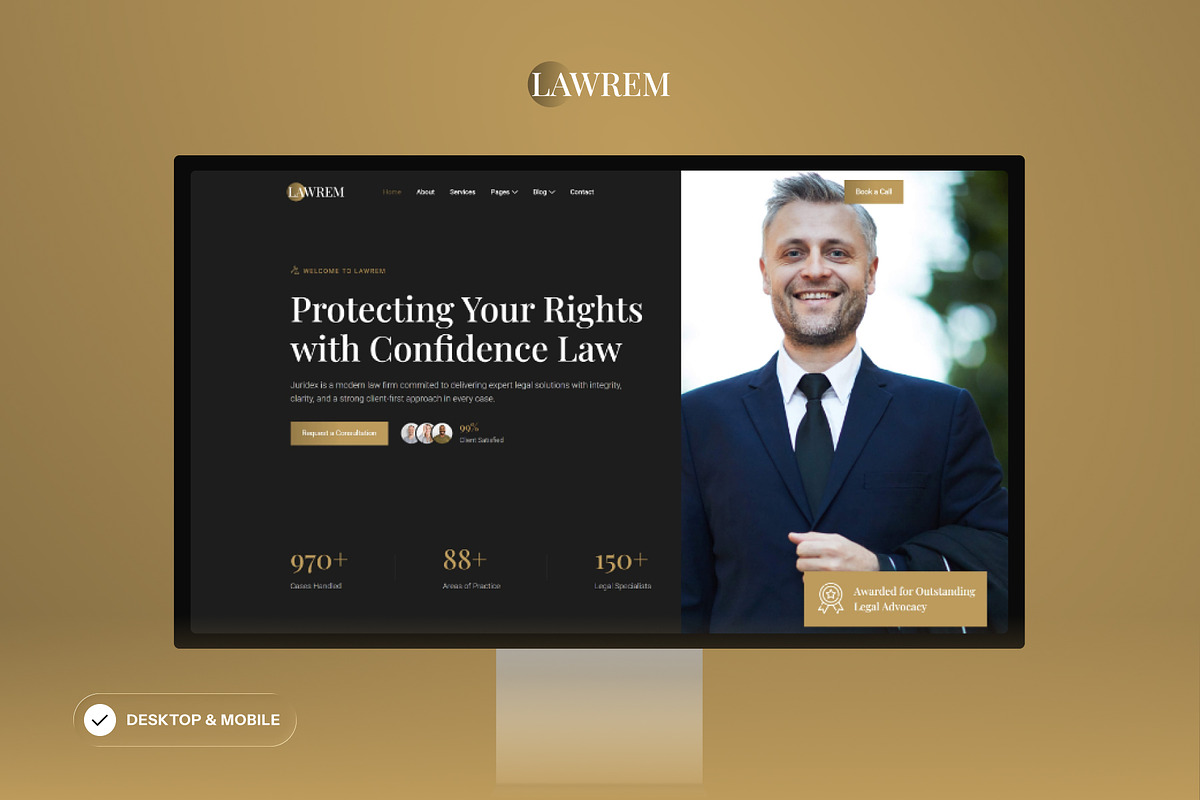 Lawrem - Lawyer & Attorney Service, a WordPress Template by SLAB! Design (Photo 3 of 5)