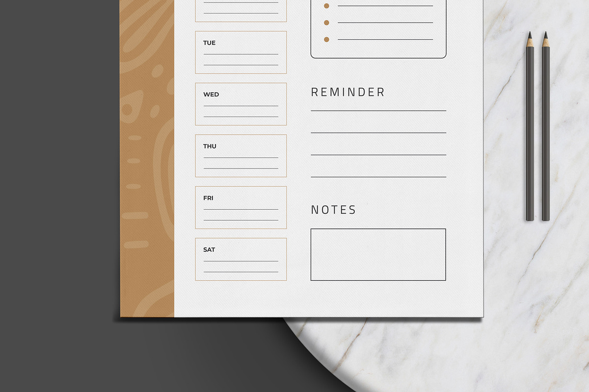 Daily And Weekly Planner Layout, a Stationery Template by MightyDesign (Photo 3 of 8)